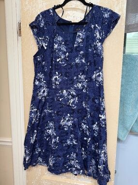 City Studio blue lace dress 20W